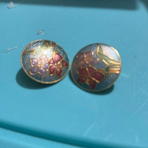 Cloisonne clip‎ - Picture 1 of 2